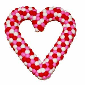 Heart ring_01 Handmade Heart-Shaped Felt Wreath – Half White & Half Colorful | Made in Nepal