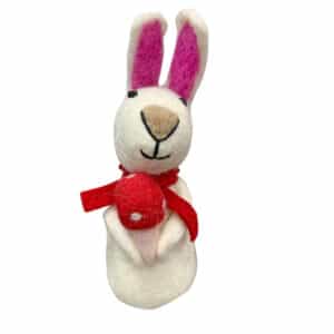 Handmade Felt Rabbit with Mushroom Toy – Eco-Friendly Wool Pet Toy | Wholesale from Nepal